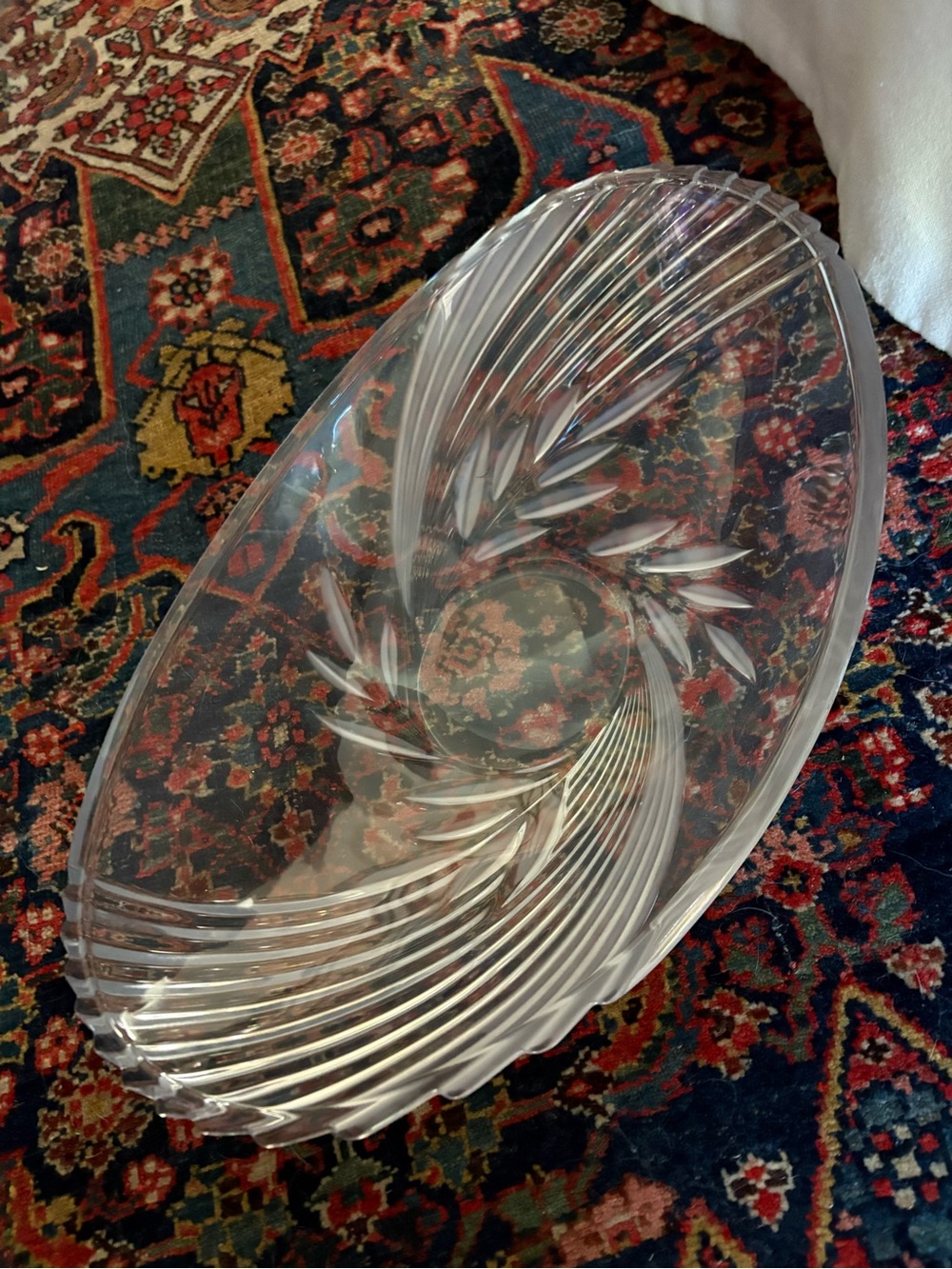Vintage Glass Shallow Decor Dish